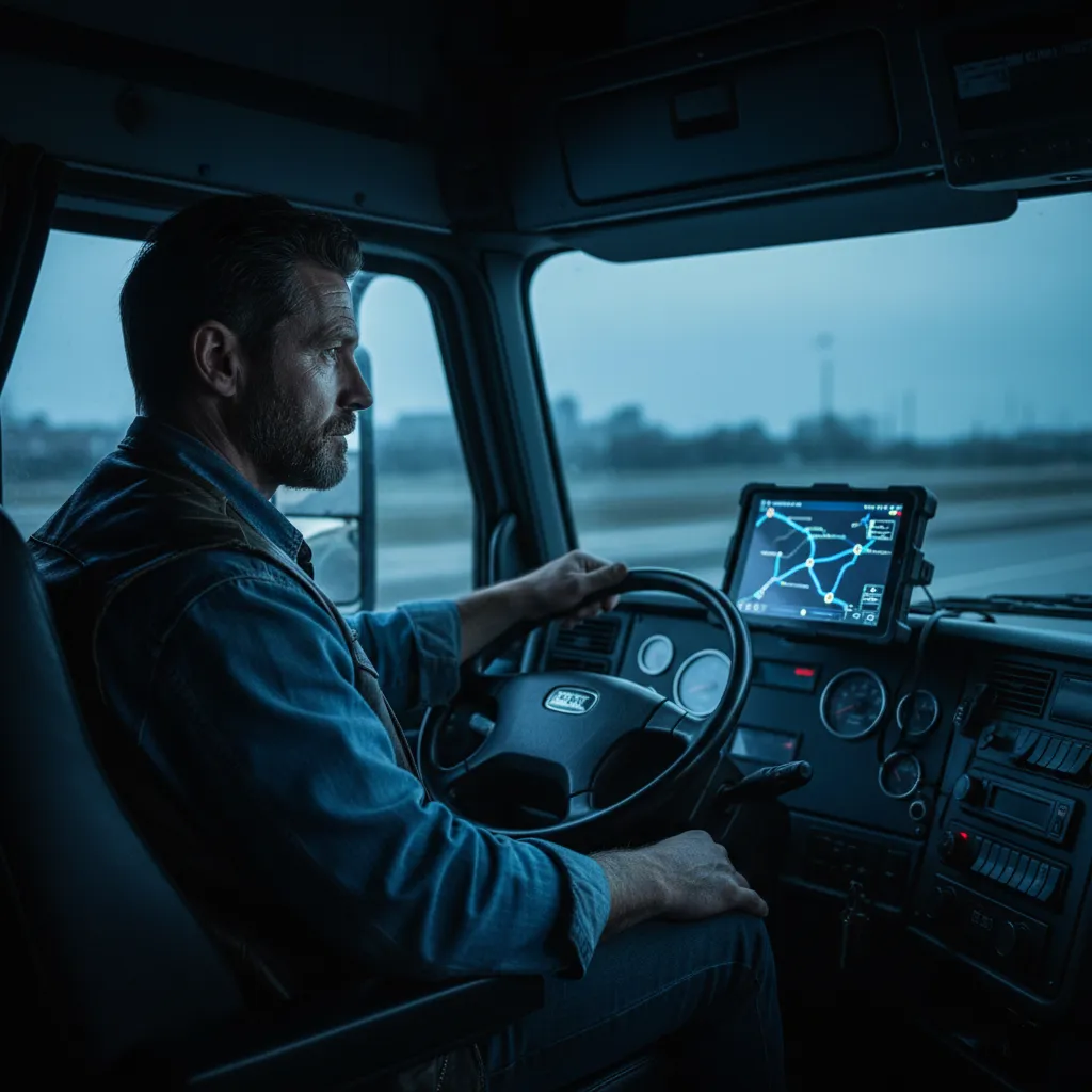 Truck driver selecting freight routes with complete freedom