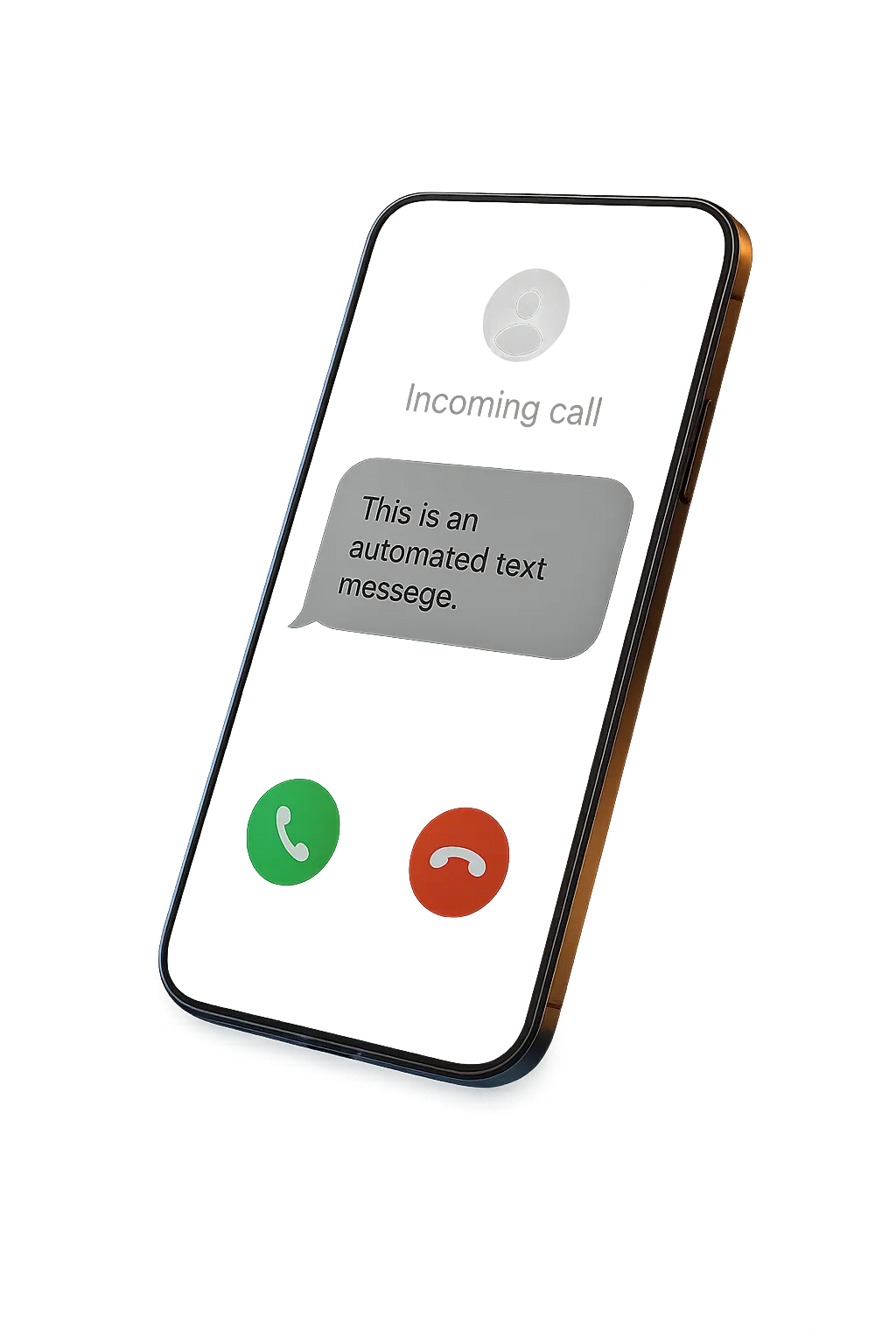 Automated missed call text reply smartphone mockup