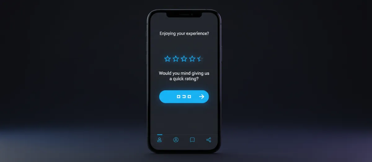 Automated review request message on mobile