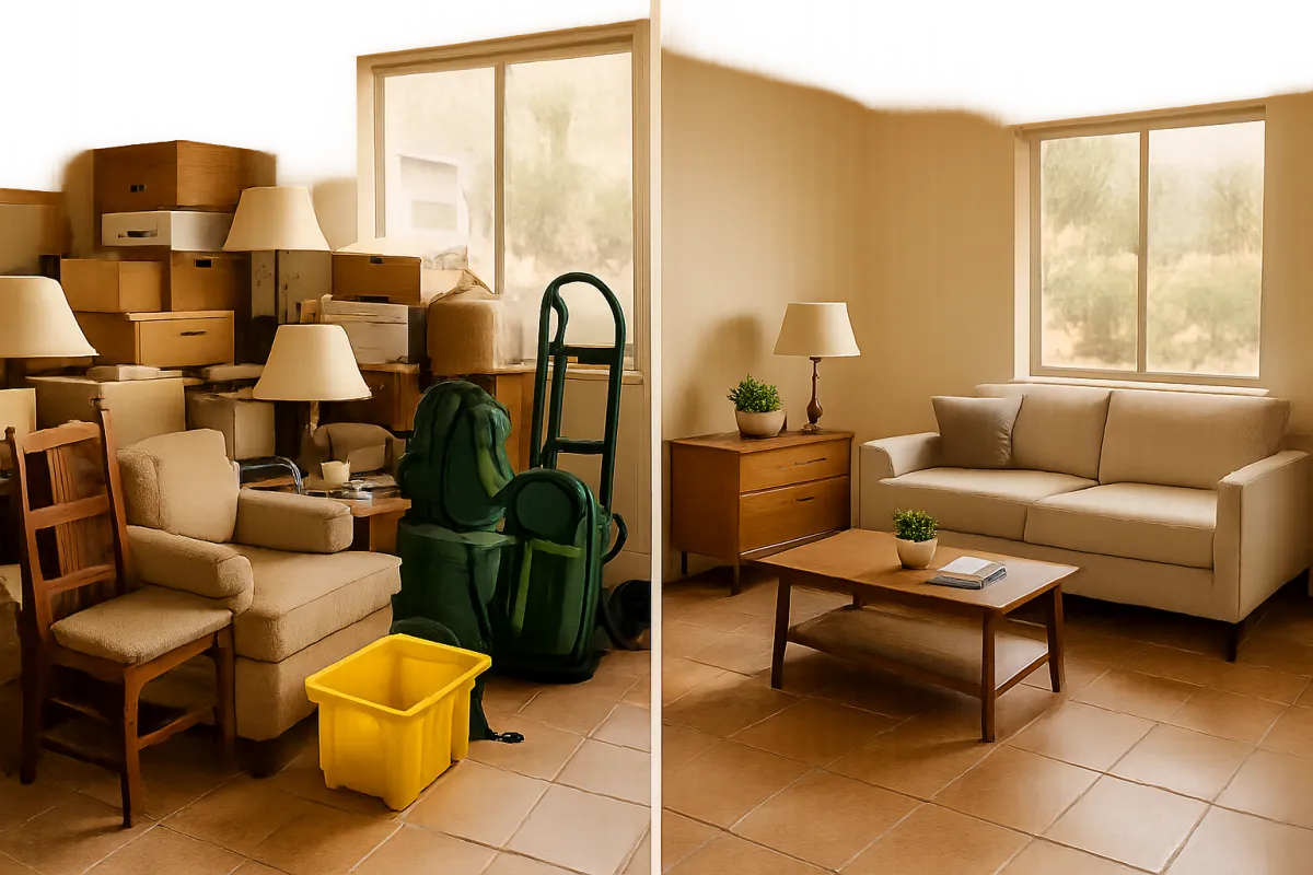 Estate cleanout before and after