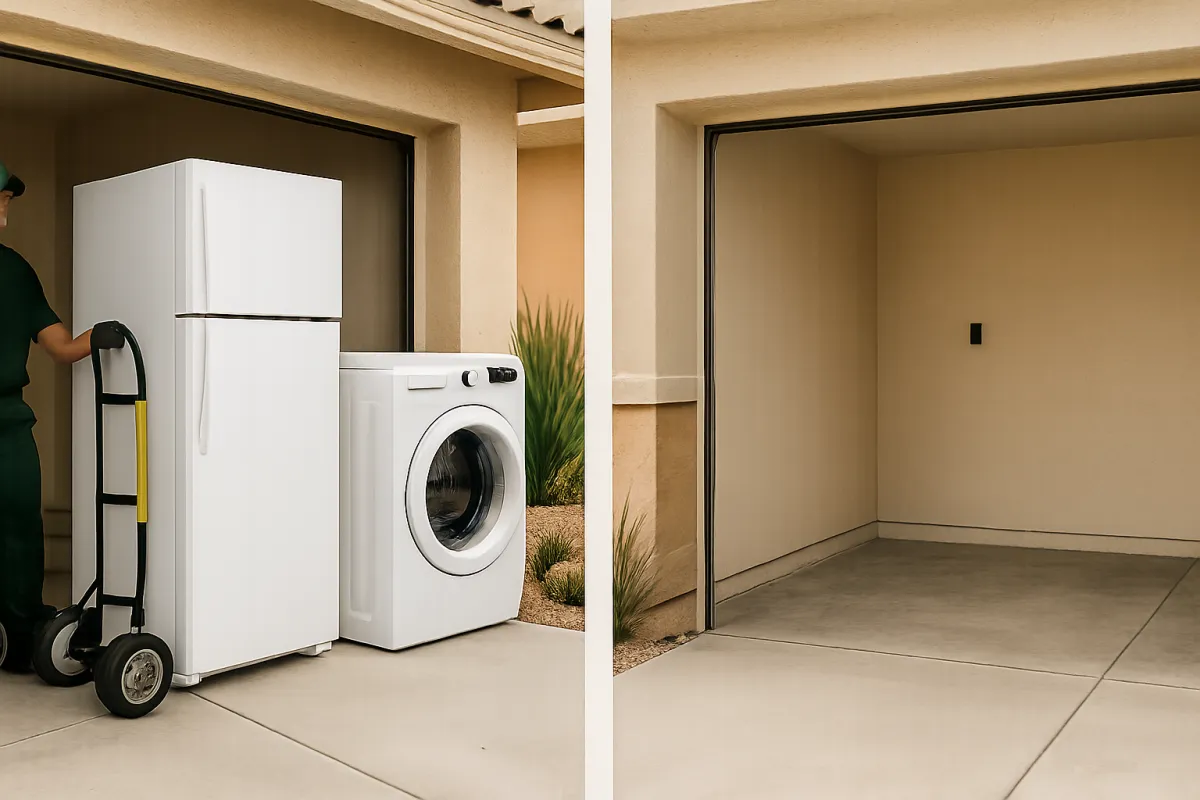 Appliance removal before and after