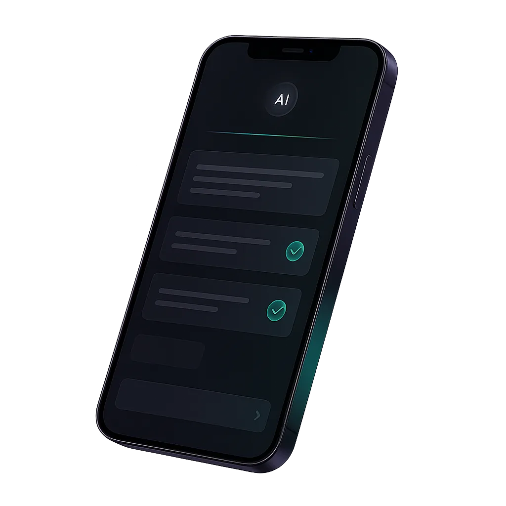 AI chat interface capturing leads on smartphone
