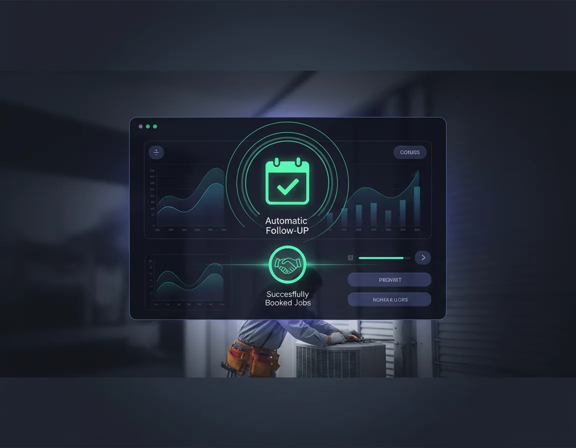Dashboard showing automatic follow-up and successfully booked jobs