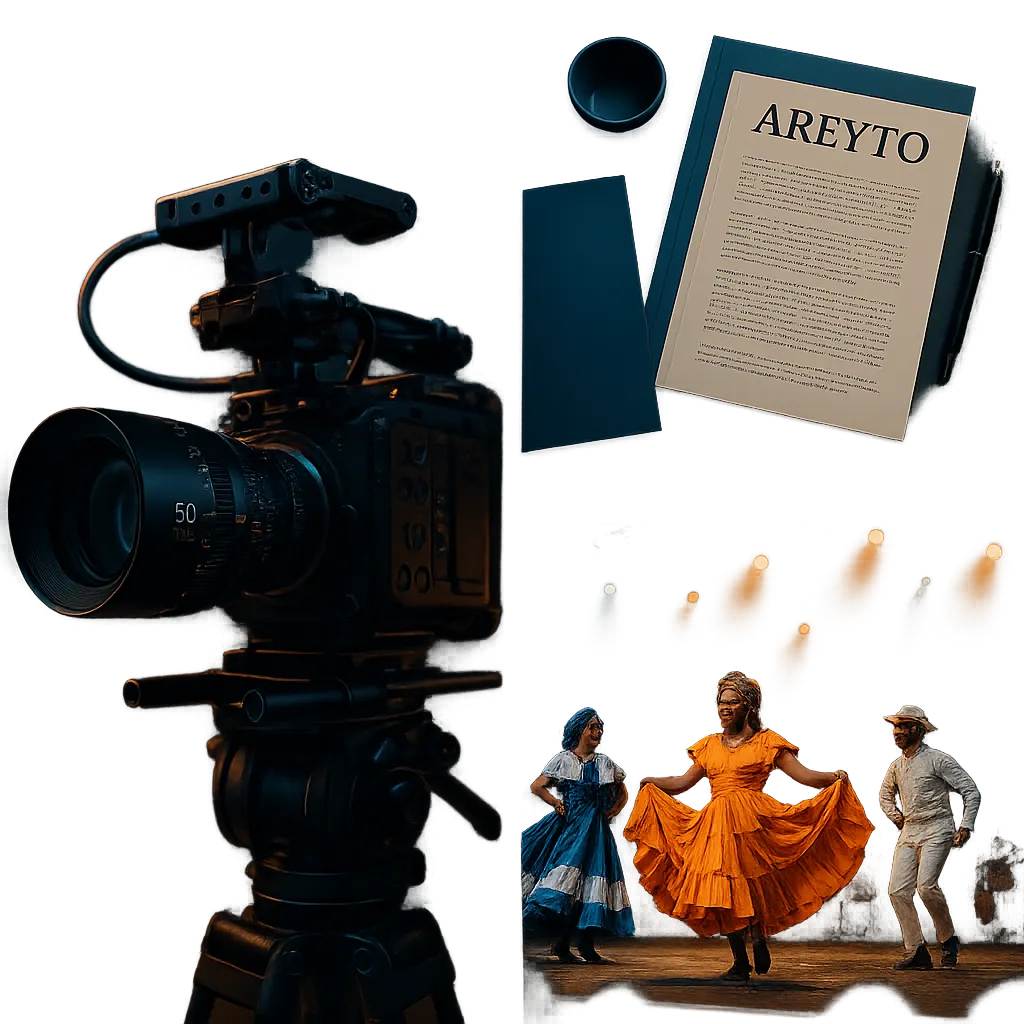 Areyto Media cinematic 3-panel composite highlighting film and storytelling production