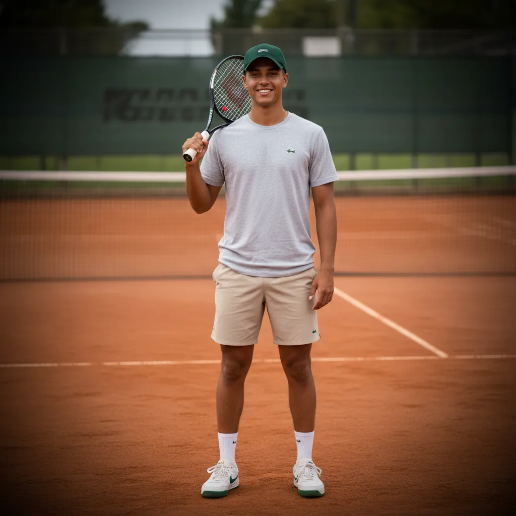 Private tennis coach on court