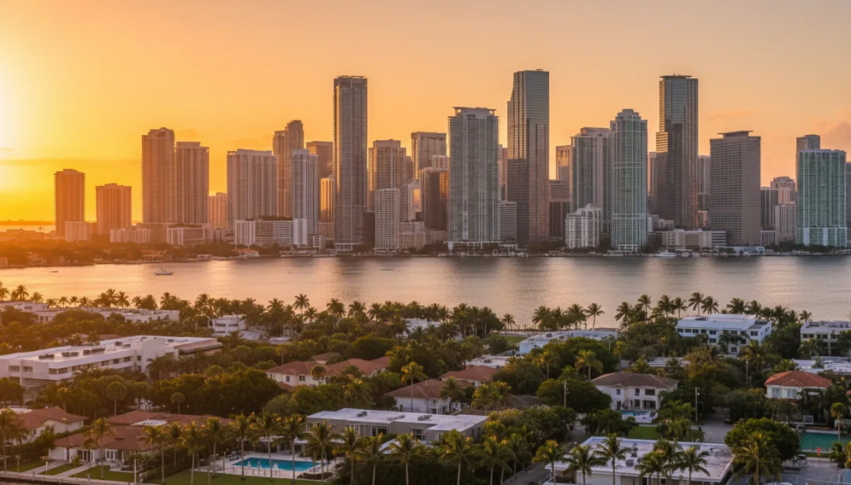 Miami, FL city skyline and neighborhoods