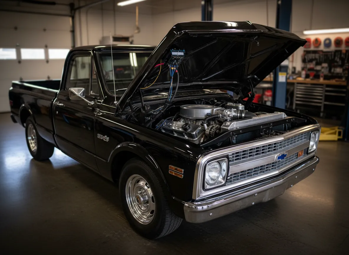 Classic truck with standalone ECU and tidy bay