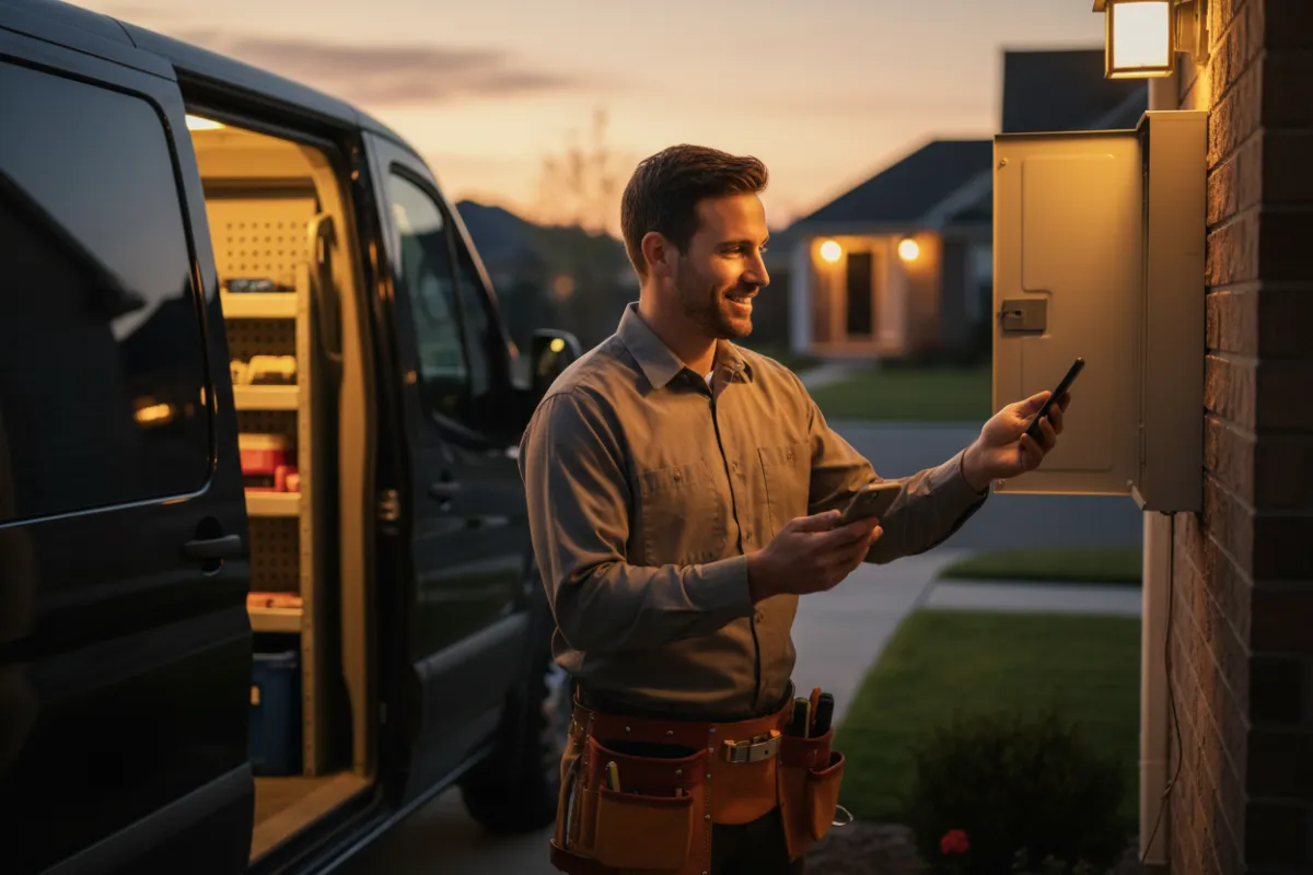 Electrician on service call - demo image