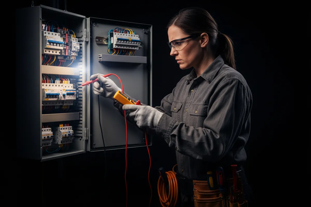 Electrician troubleshooting service call
