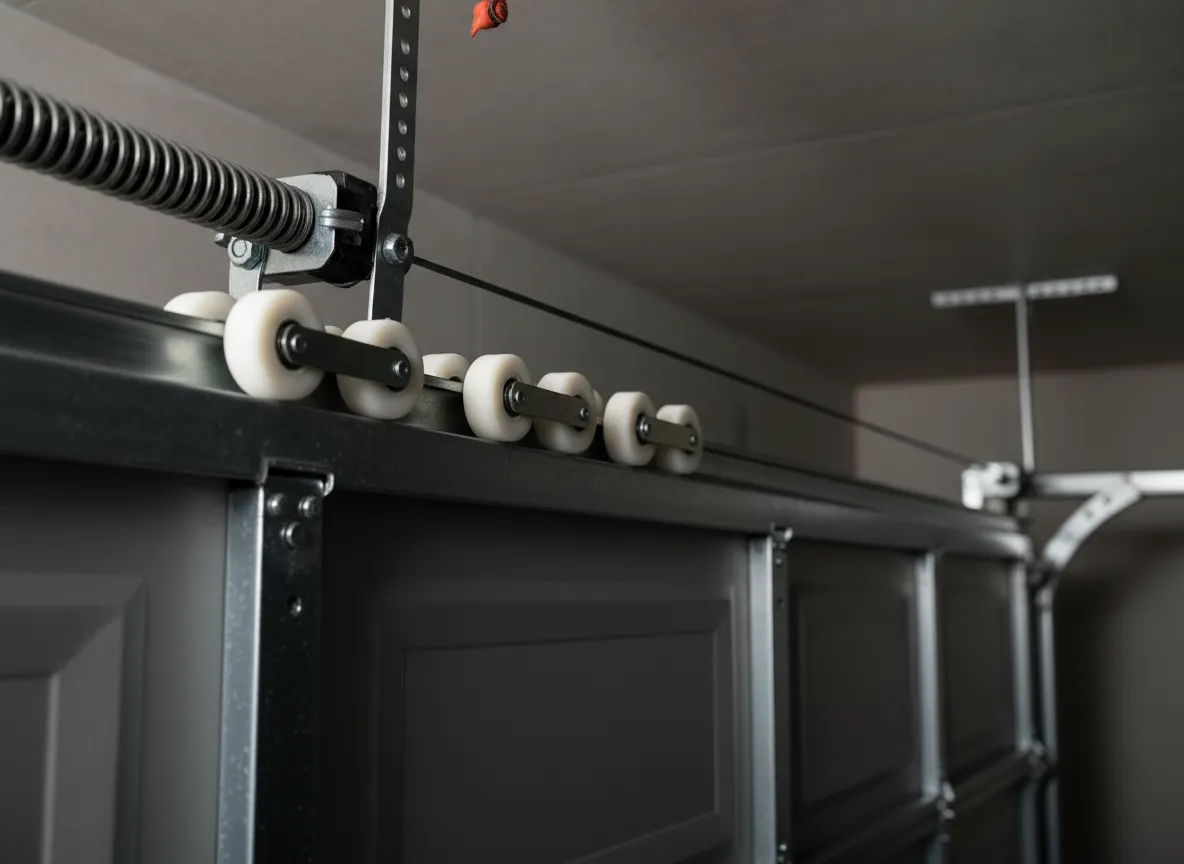 Garage door tracks and rollers