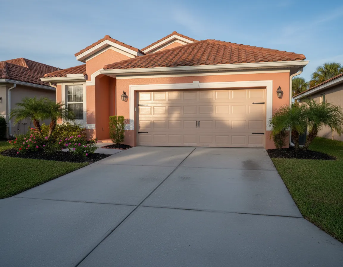 Residential garage door exterior