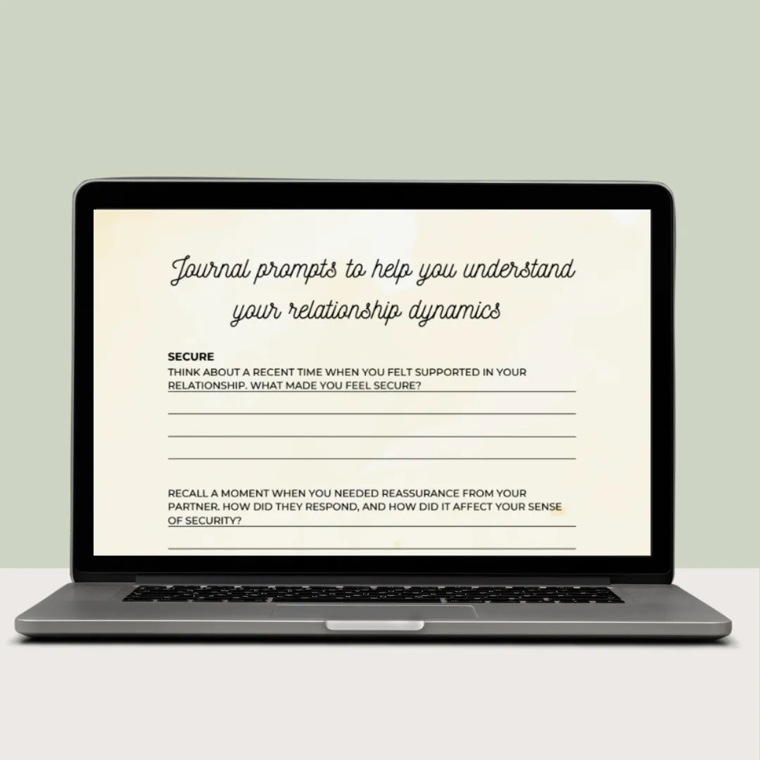 Journal prompts laptop view