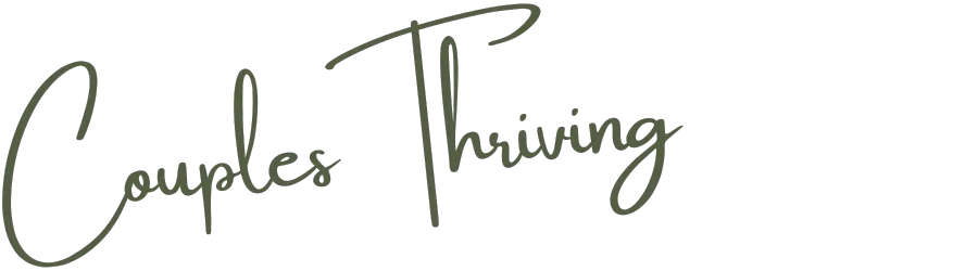 Text that reads 'Couples Thriving' in cursive script on a black background.