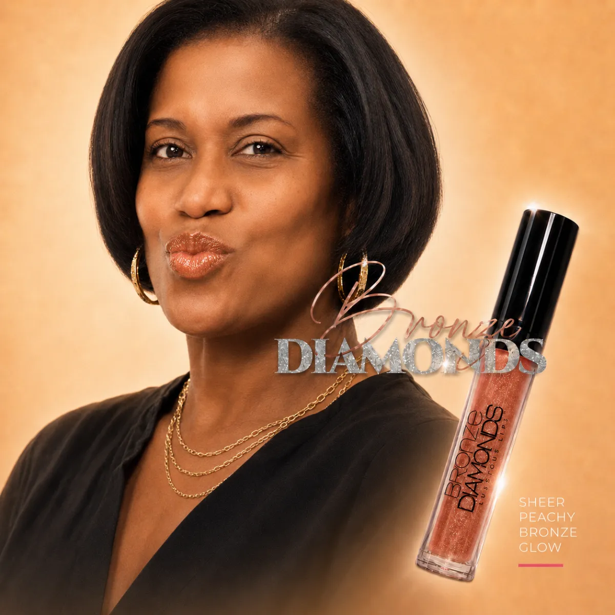 Client wearing Sheer Peachy Bronze Glow