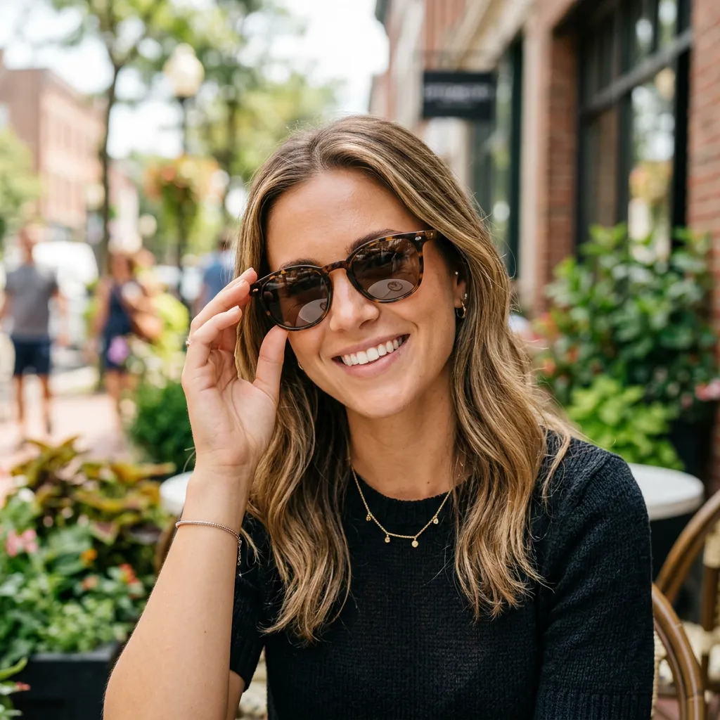 Person wearing prescription sunglasses