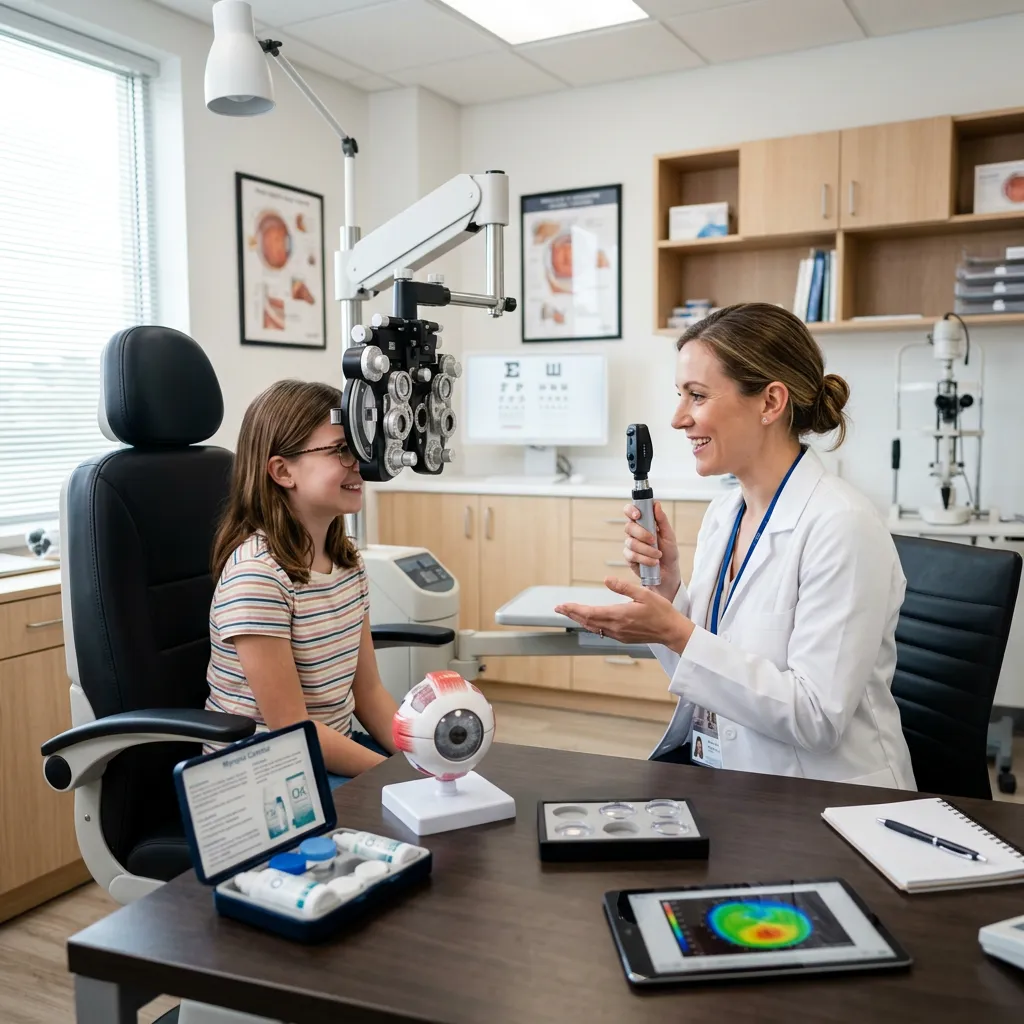 Optometrist performing a dry eye assessment in clinic
