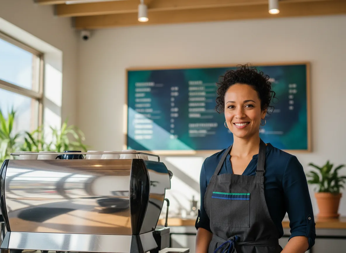 Cafe owner working in their business, illustrating critical illness protection