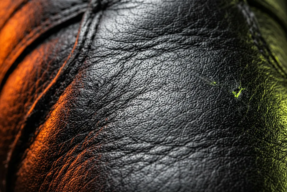 Macro view of authentic sneaker material texture and grain analysis