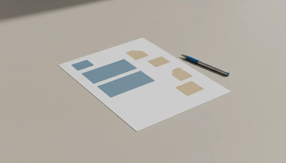 Minimal document-style graphic with calm neutral tones