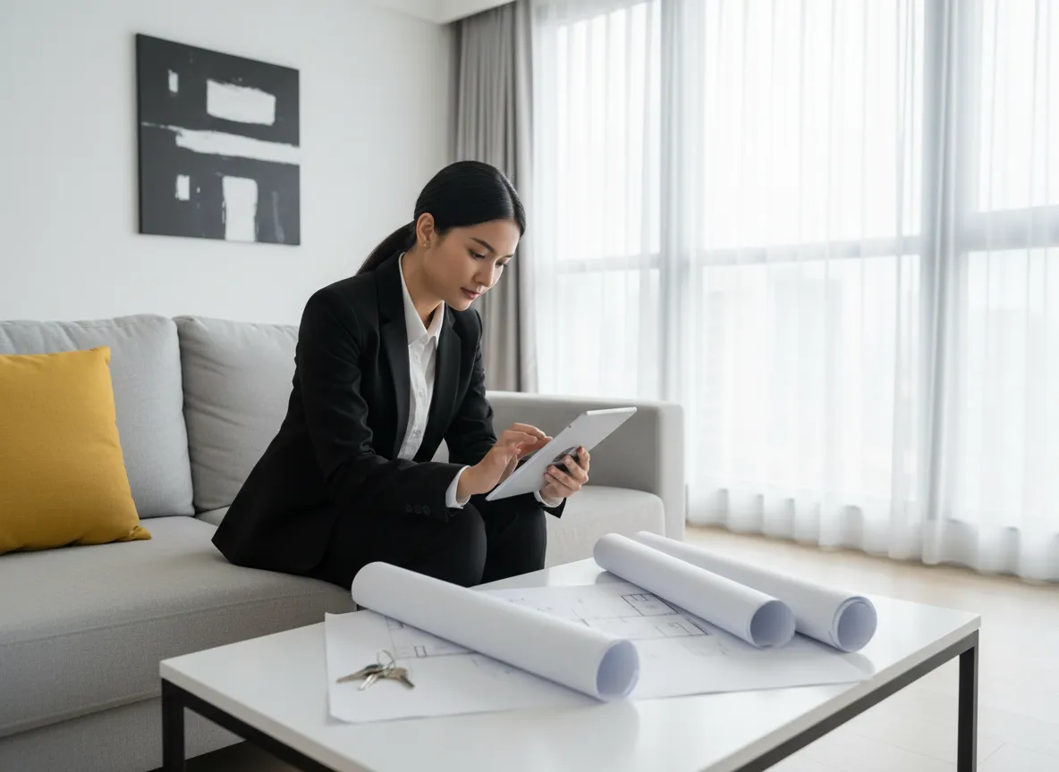 Evin değerlemesini yapan emlak danışmanı