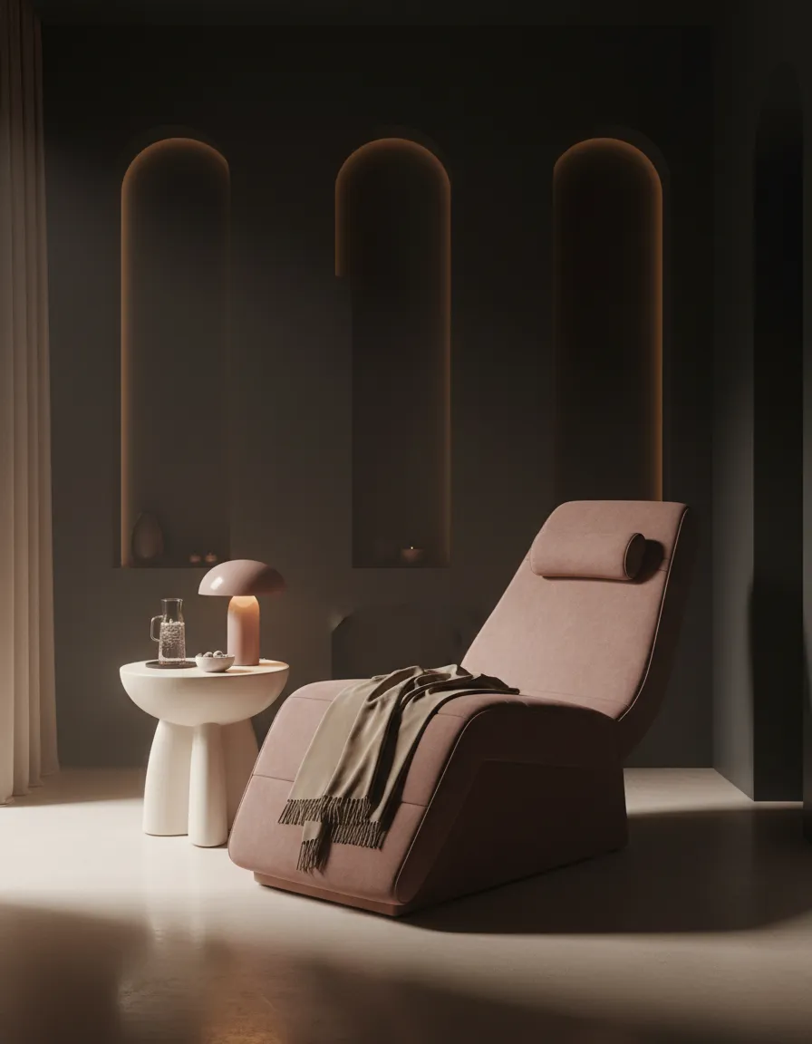 Soft lifestyle spa interior with warm lighting