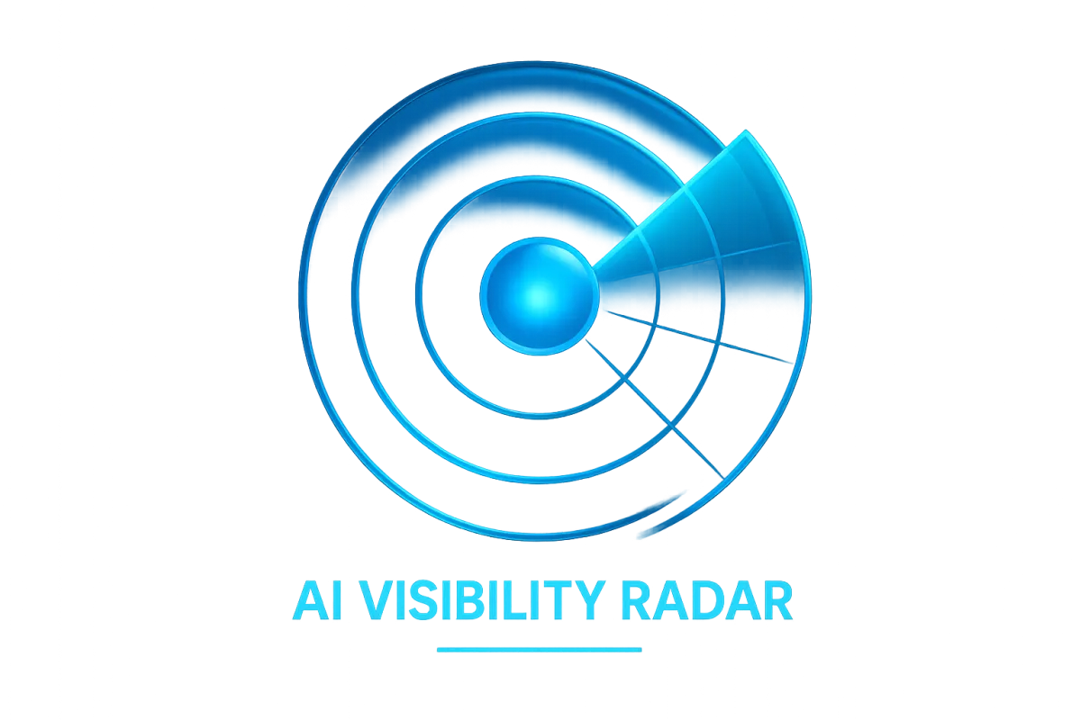 Radar-style graphic representing AI search visibility