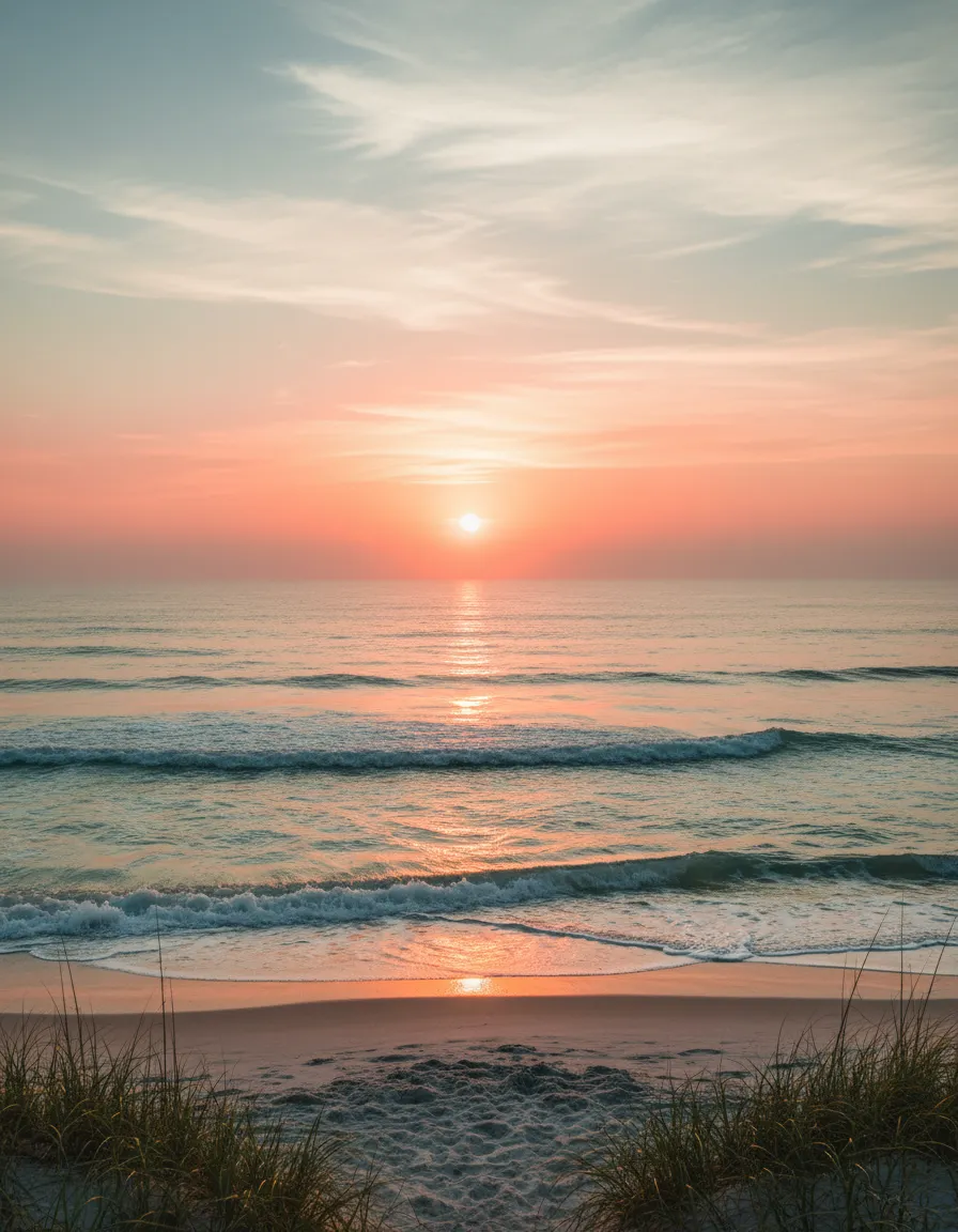 Warm sunrise family portrait in Fort Pierce