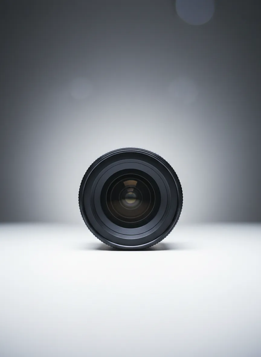 High-end minimal studio photography workspace