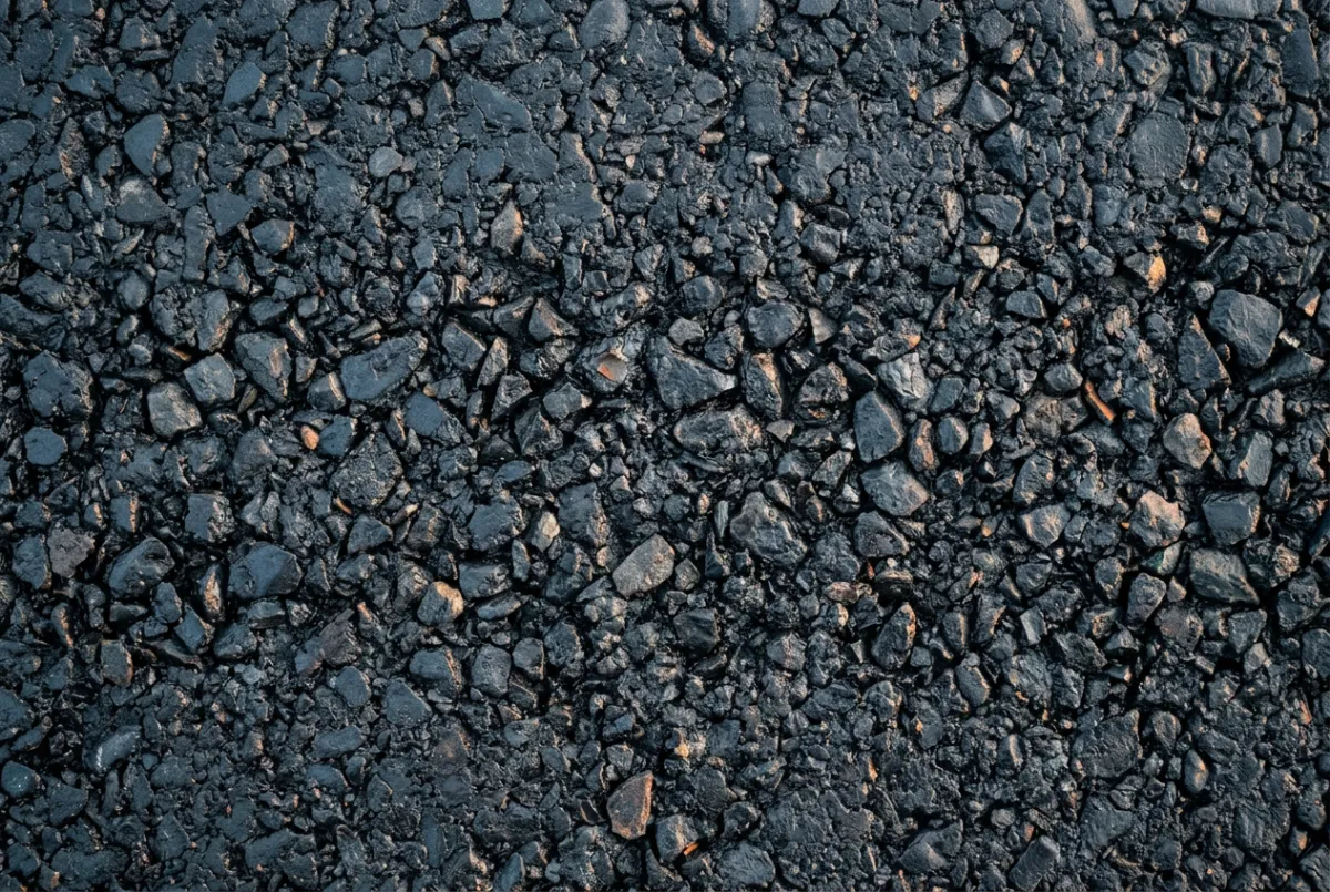 Macro texture of heavy-duty stone mastic tarmacadam driveway surface