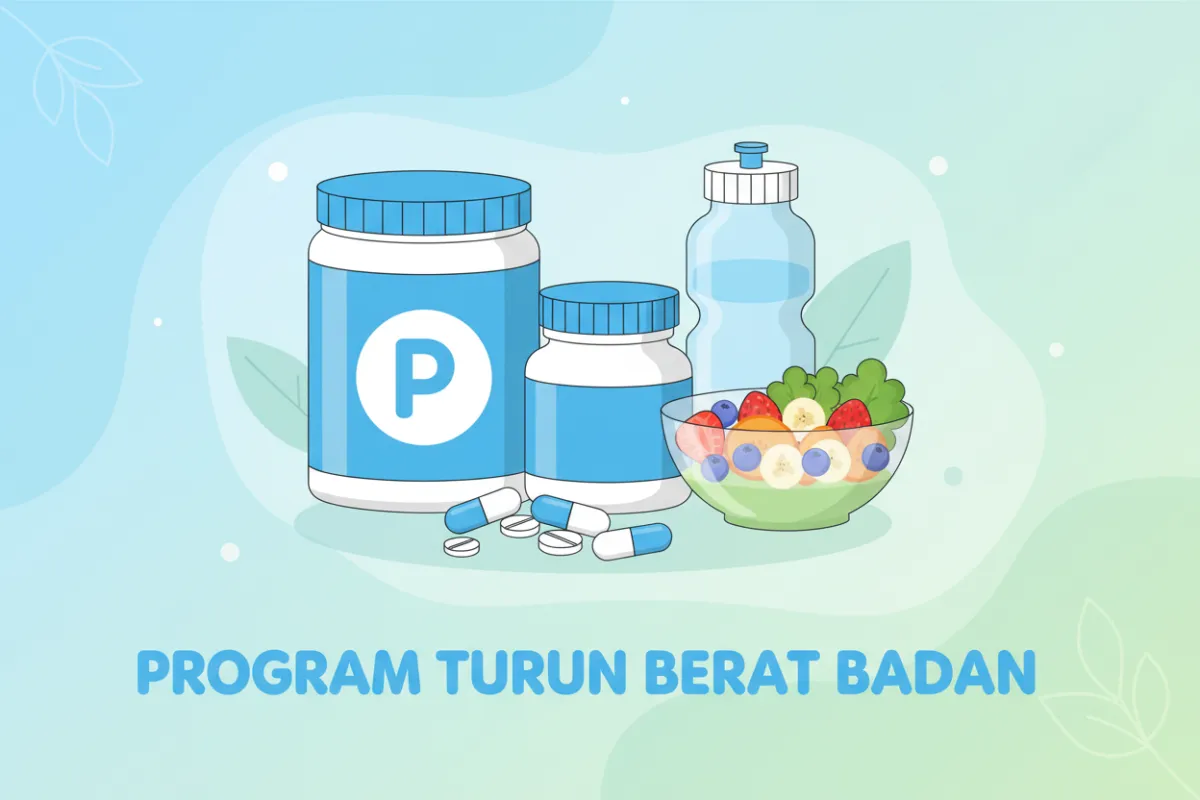 Illustration of supplements and healthy food