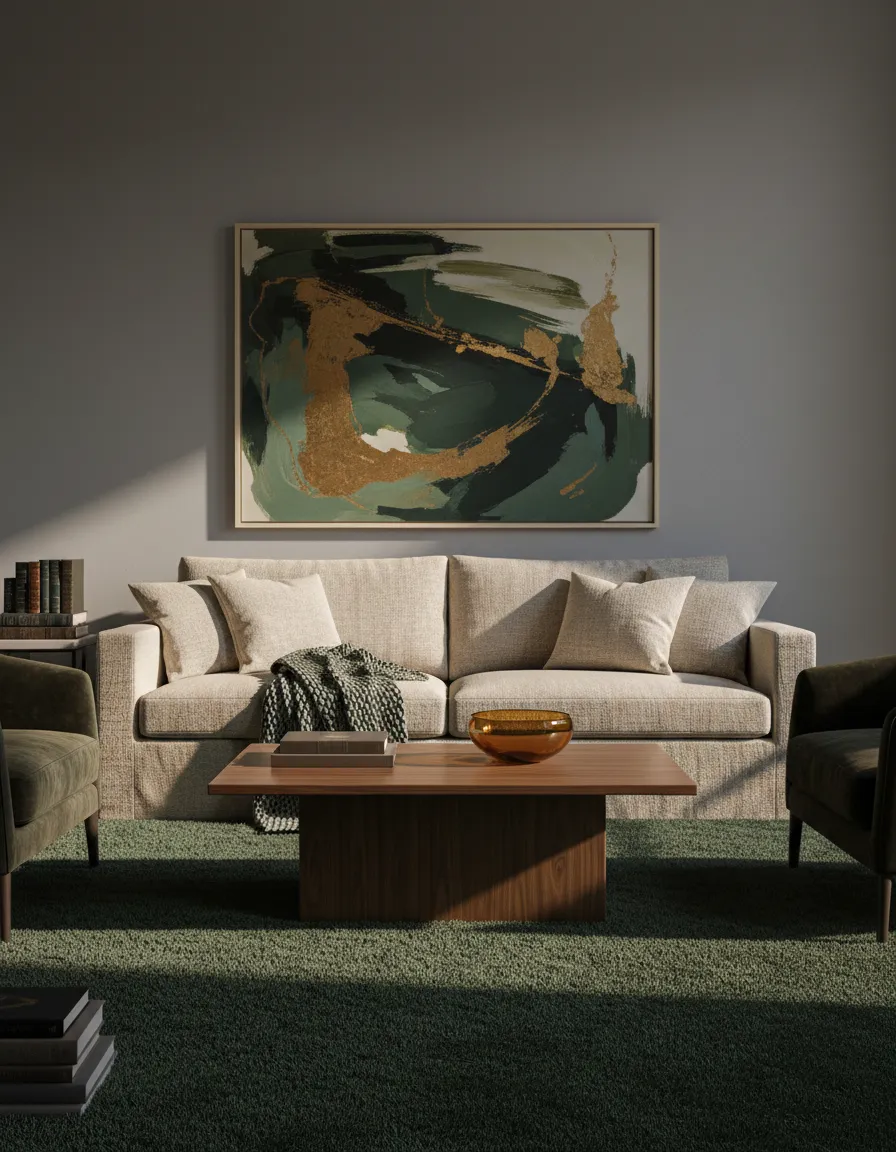 Cozy low-traffic living room with premium carpet