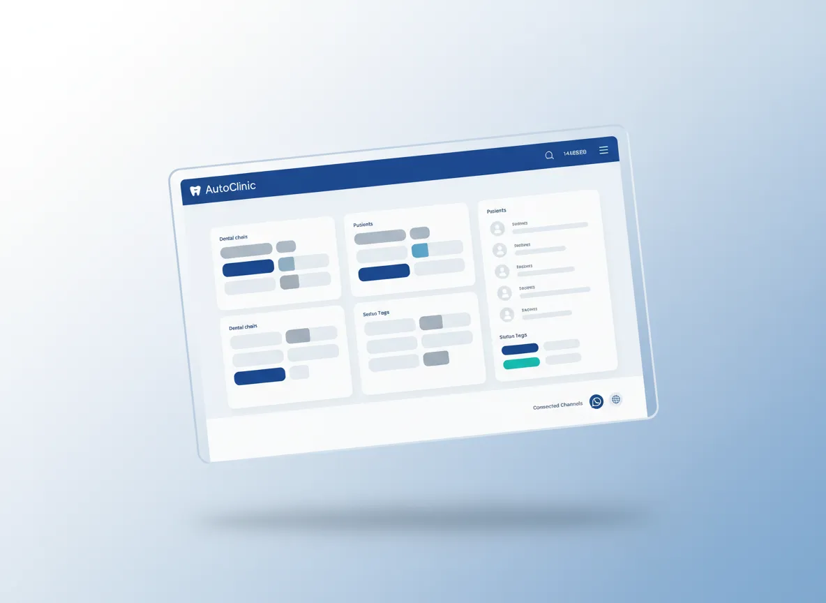 Panel de AutoClinic mostrando agenda automatizada de una clínica dental