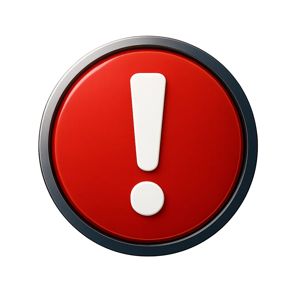 Red warning icon concept for property valuation risks