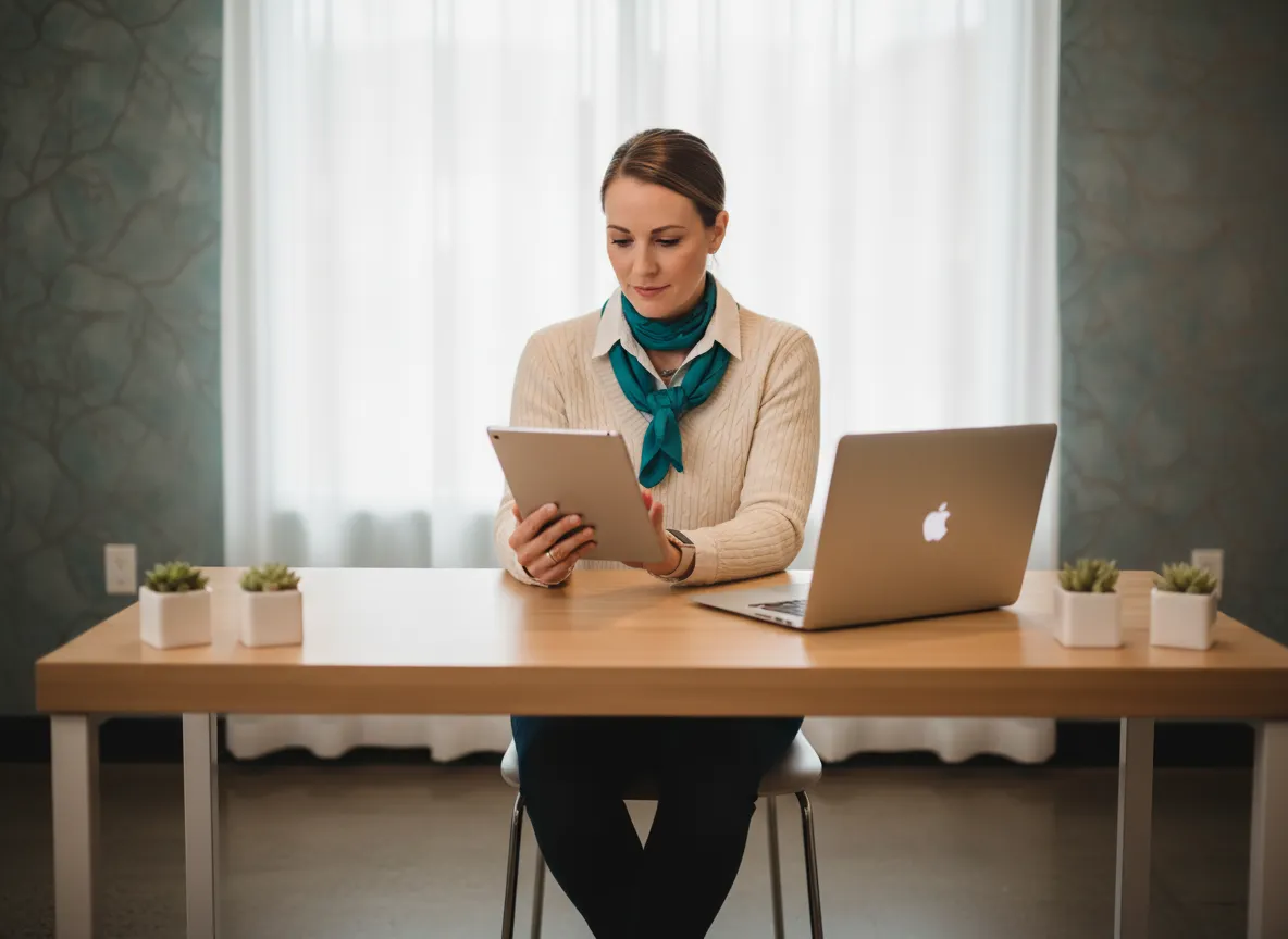 Vision therapy practice reviewing Upost social media content.