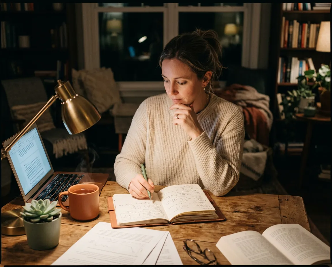Nattalie researching family routines and building the Burned-Out-Mama framework