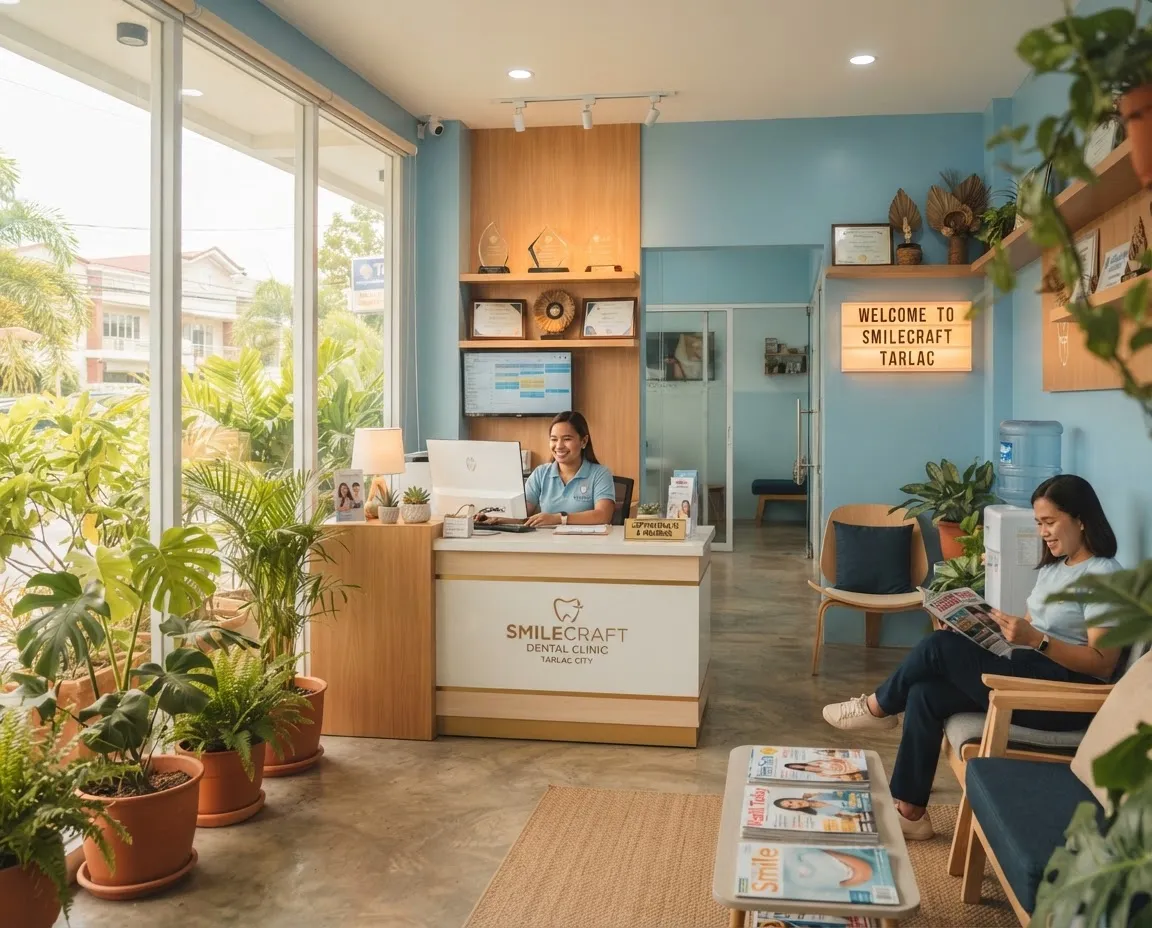 Bright and welcoming dental clinic reception and consultation area in Tarlac City