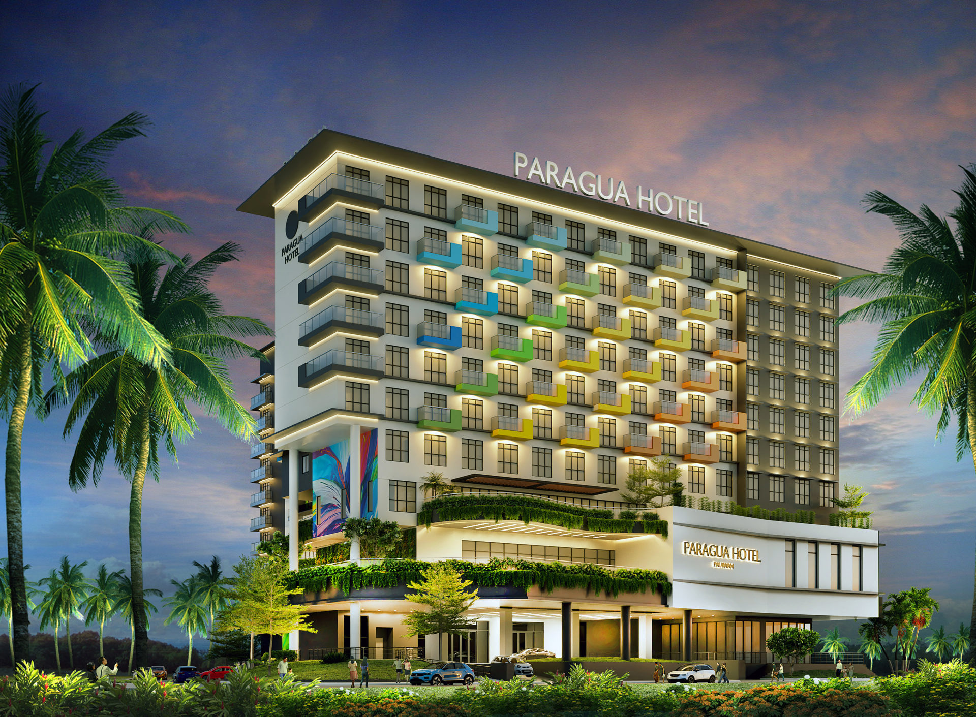 Paragua Sands Hotel at night