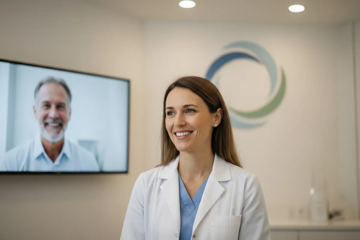 Clinician on a telehealth call with a patient