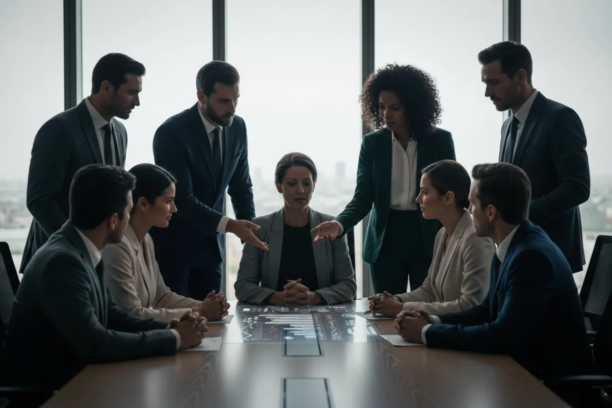 Inclusive group of diverse executives in a professional advisory meeting