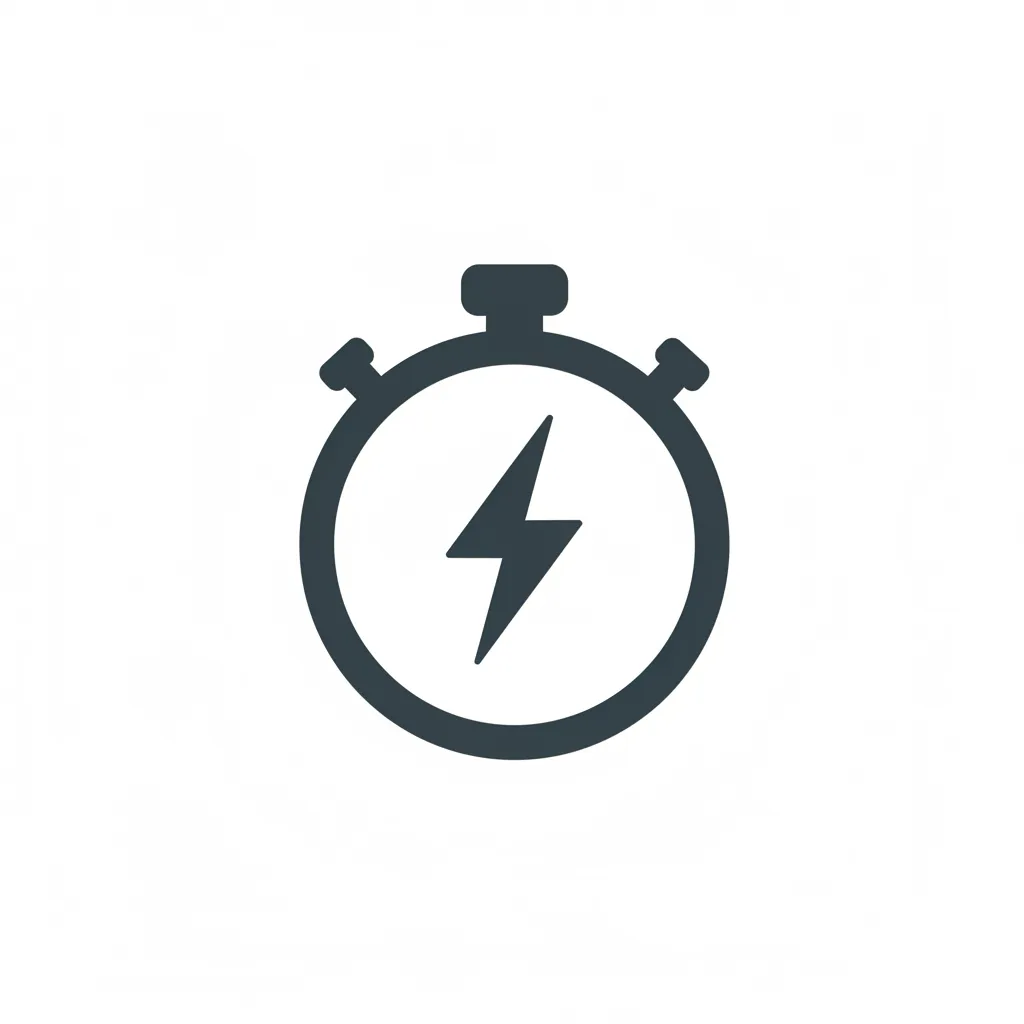 Stopwatch icon for Easy, Fast Quote — simple dark vector centered on solid white square background.