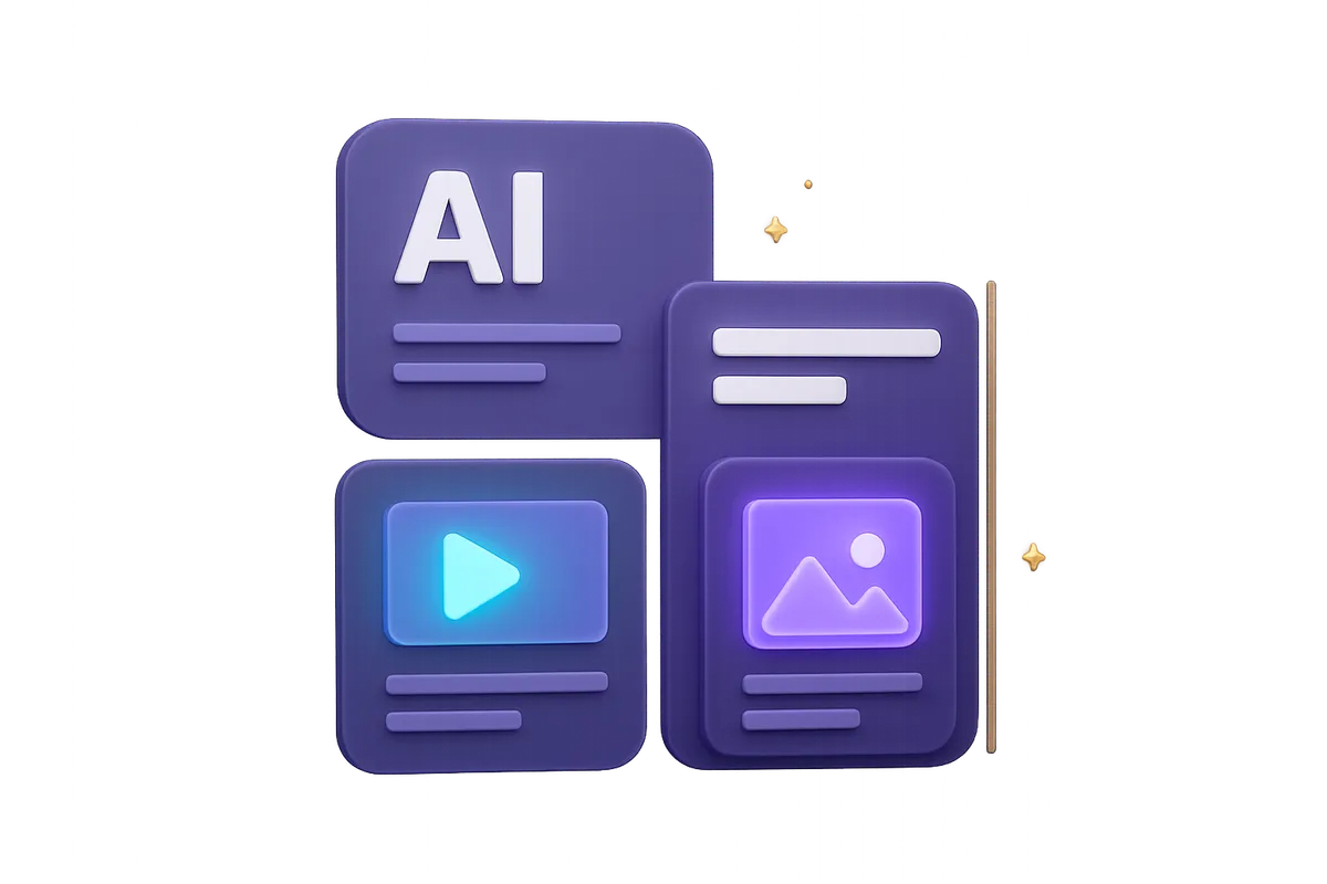 Abstract dashboard preview illustrating real-time automated content drafting and audience analytics