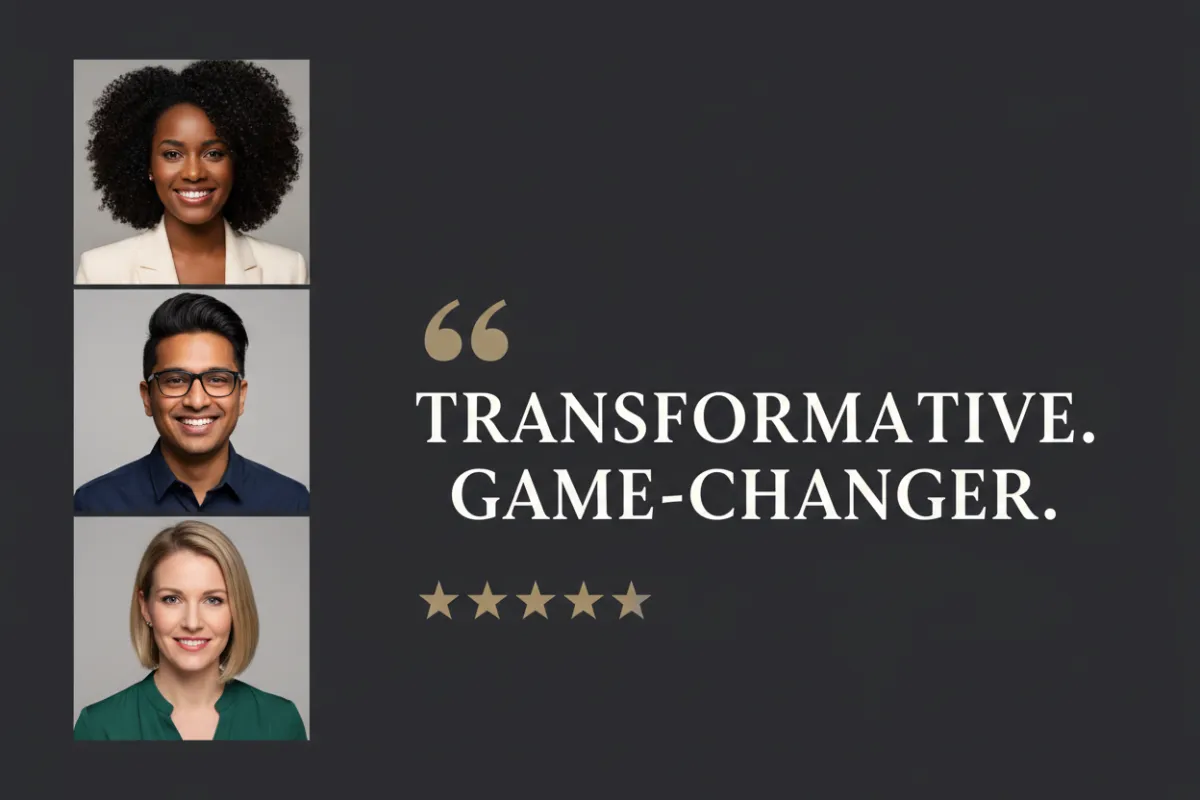 Testimonial photo from a satisfied client