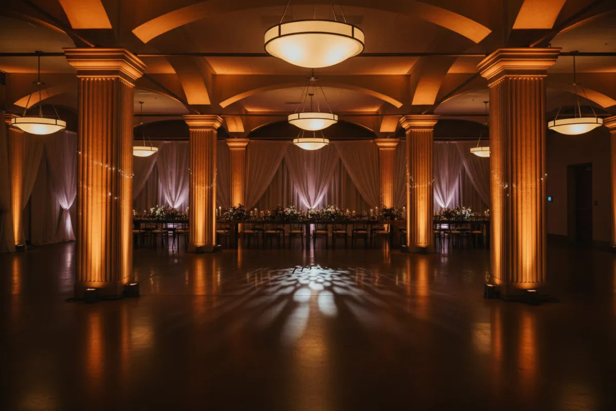 Premium wedding entertainment placeholder image with elegant uplighting and refined celebration