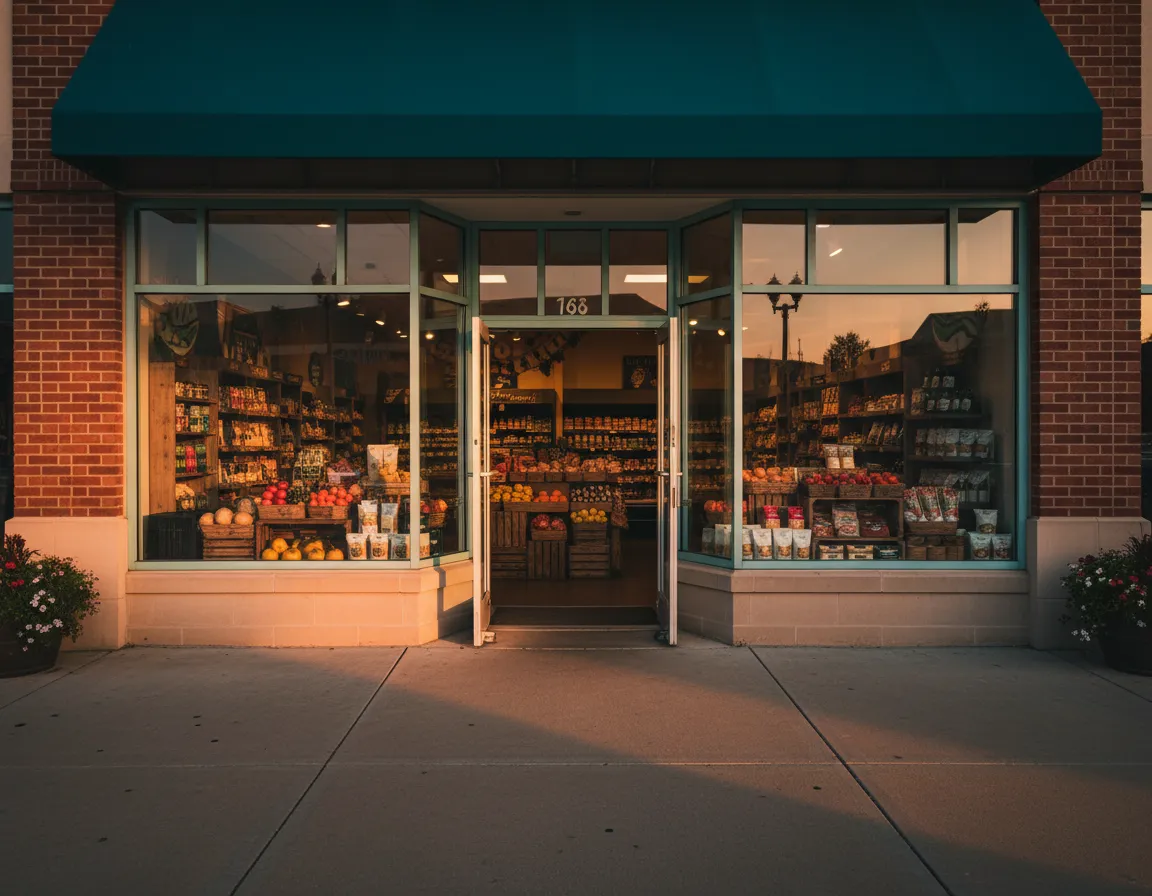 Lifestyle shot of brightly lit aisles in the store