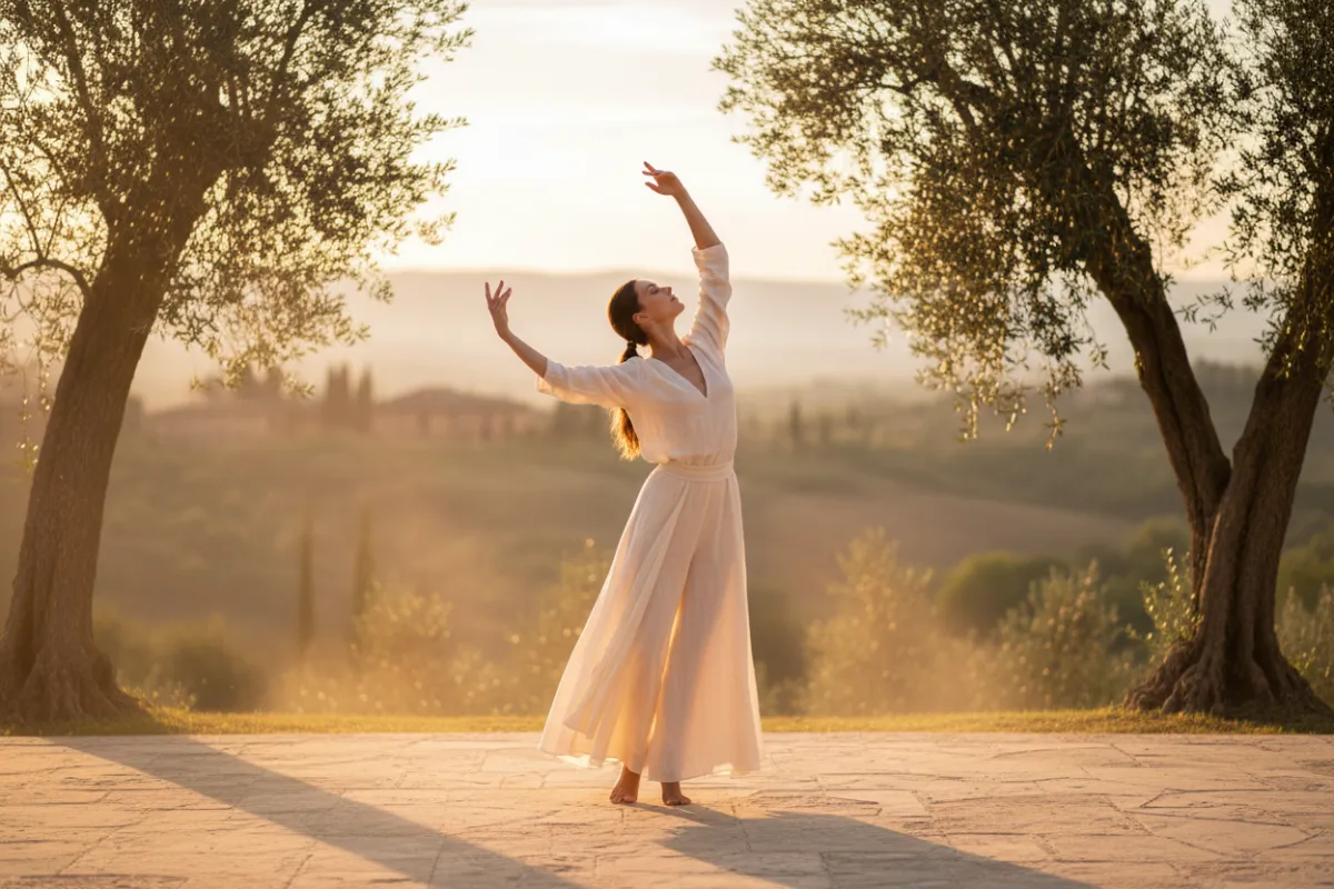 Two women in warm plum and soft gold tones, intimate coaching session, soft natural lighting