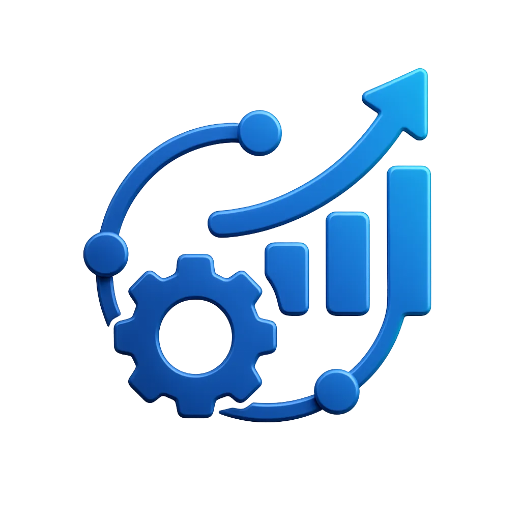 Abstract automation and growth graphic icon with vibrant elements