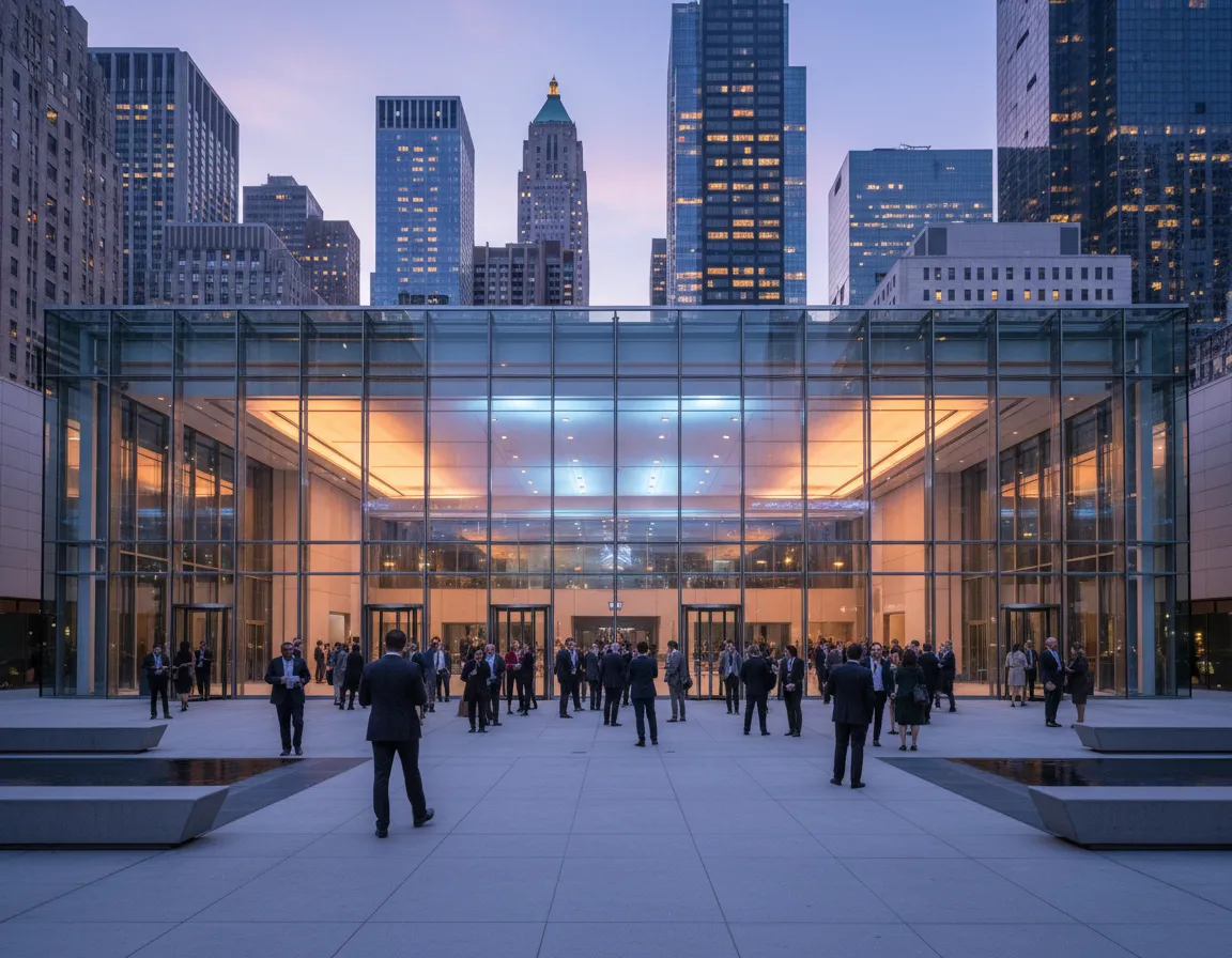 Centro de convenciones de la Feria Inmobiliaria de Nueva York donde Jorge se reúne con inversionistas