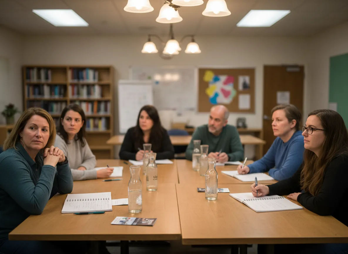 Community members gathered in a workshop setting