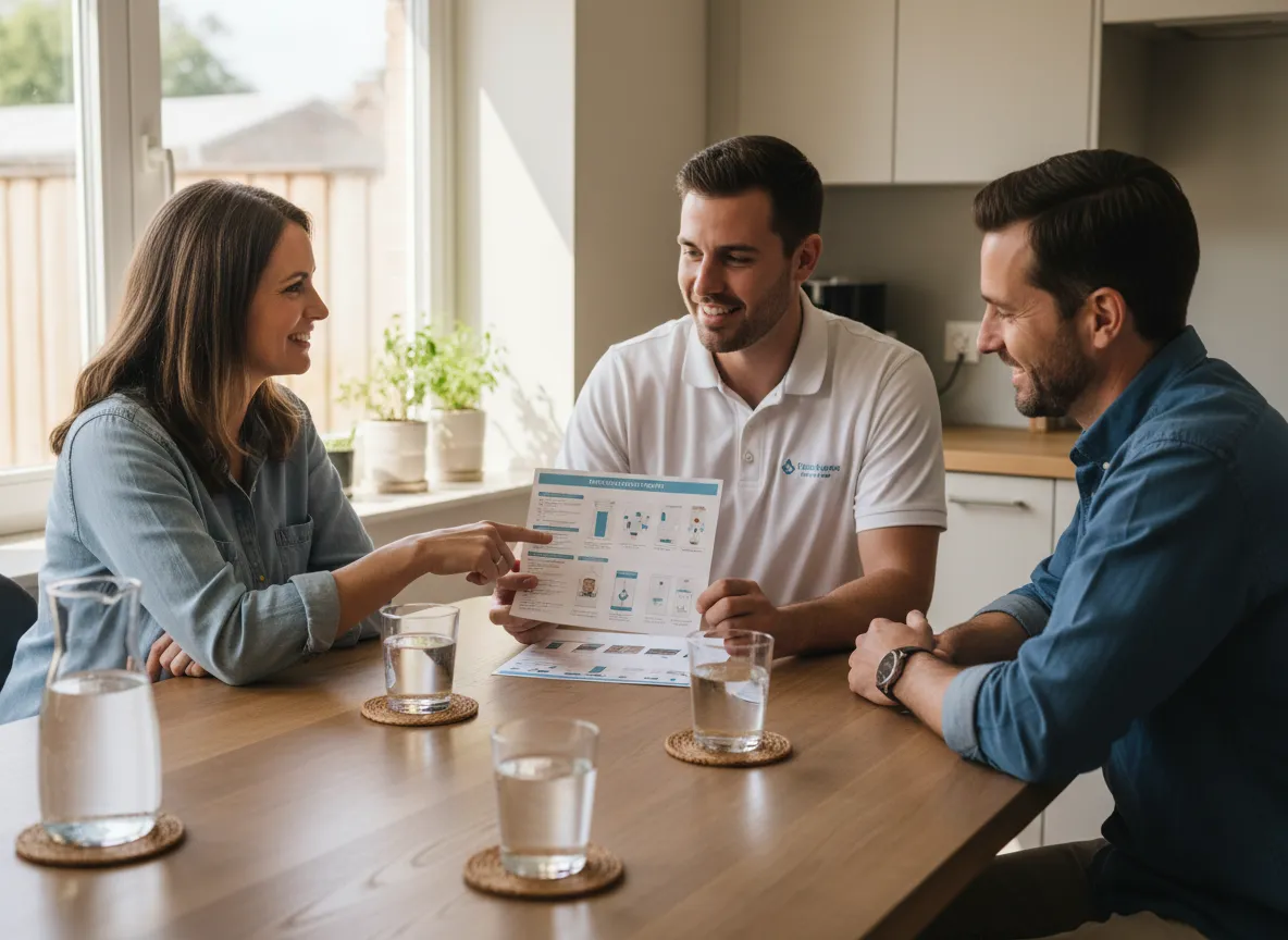 In-home consultation at a kitchen table