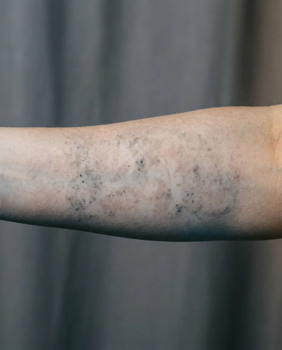 After photo of tattoo removal treatment on forearm